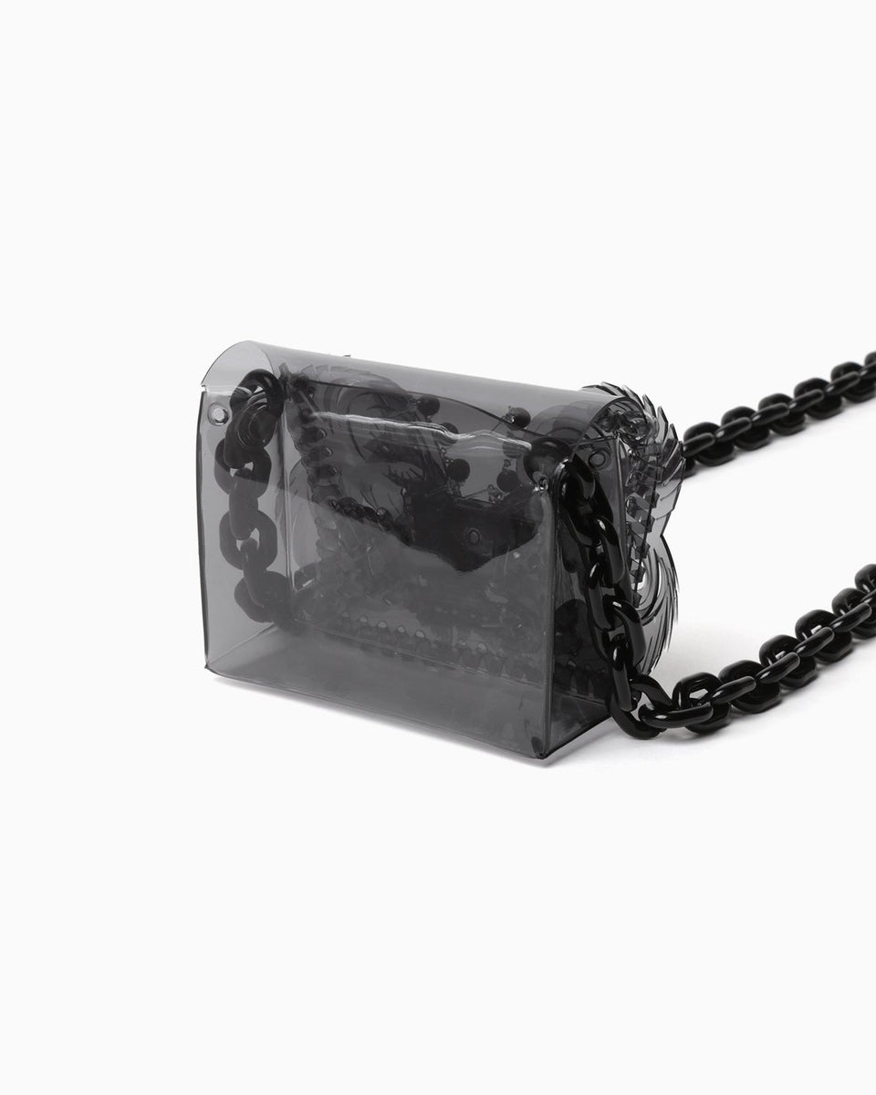 Transparent Sculptural Micro Chain Bag - black - Mame Kurogouchi