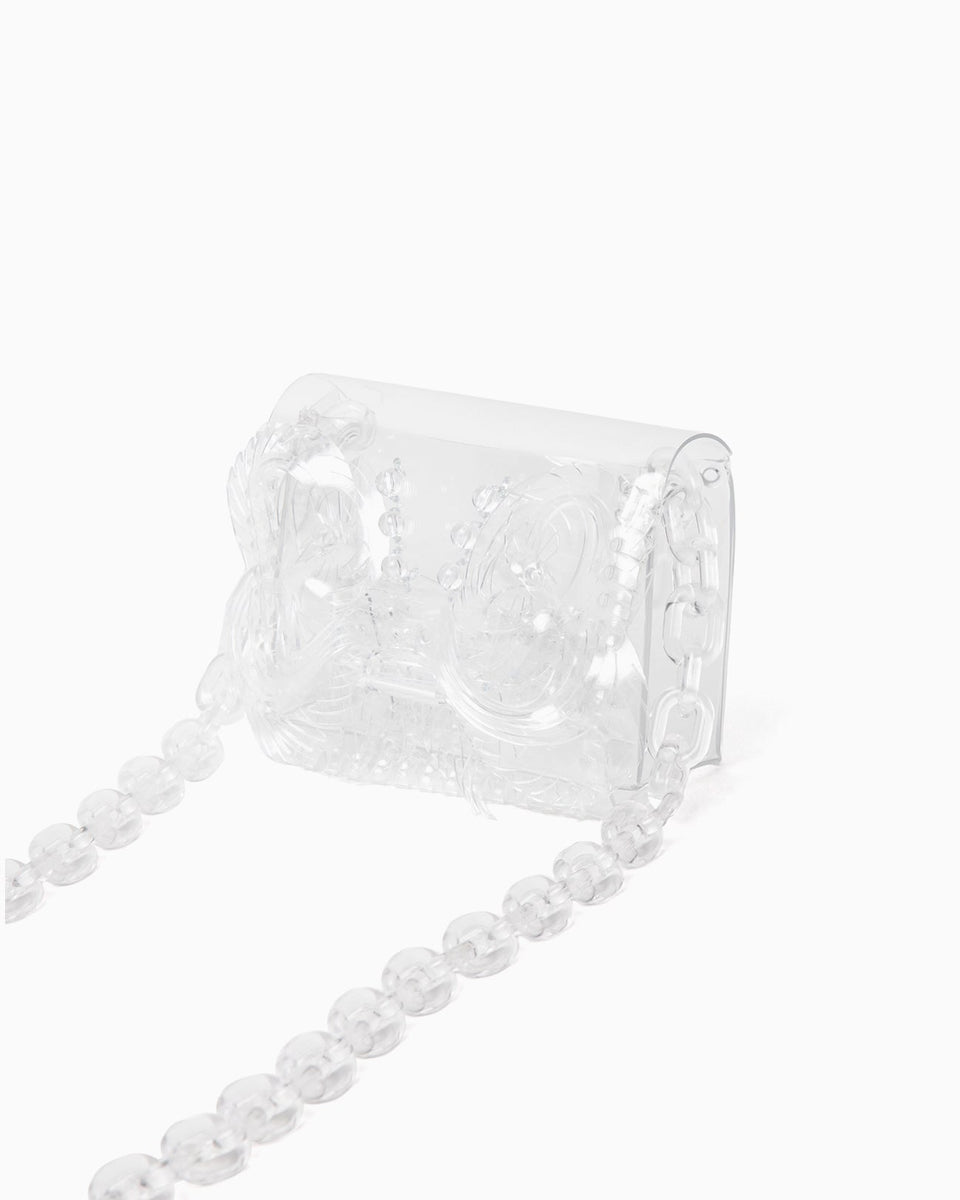 Transparent Sculptural Micro Chain Bag - clear - Mame Kurogouchi