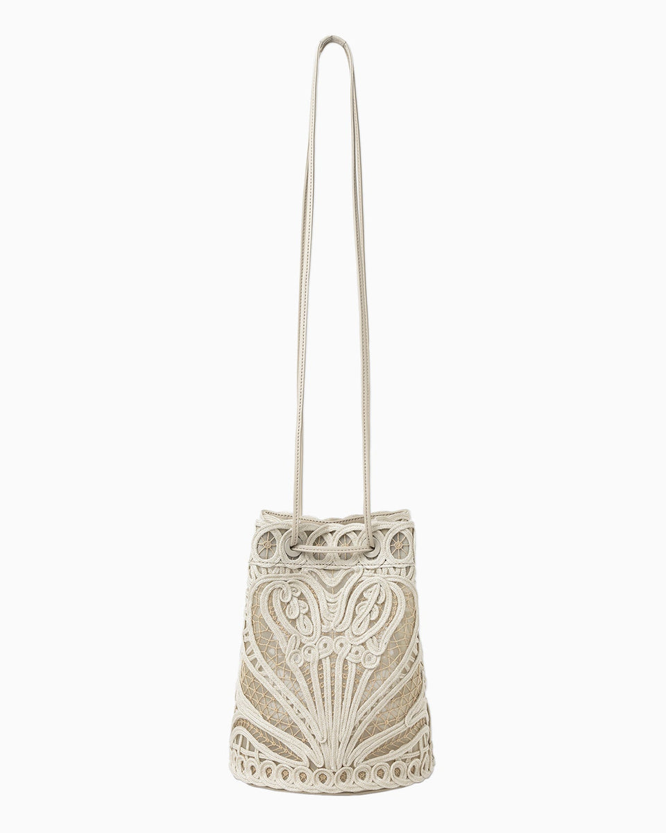 Cording Embroidery Bucket Bag - beige - Mame Kurogouchi