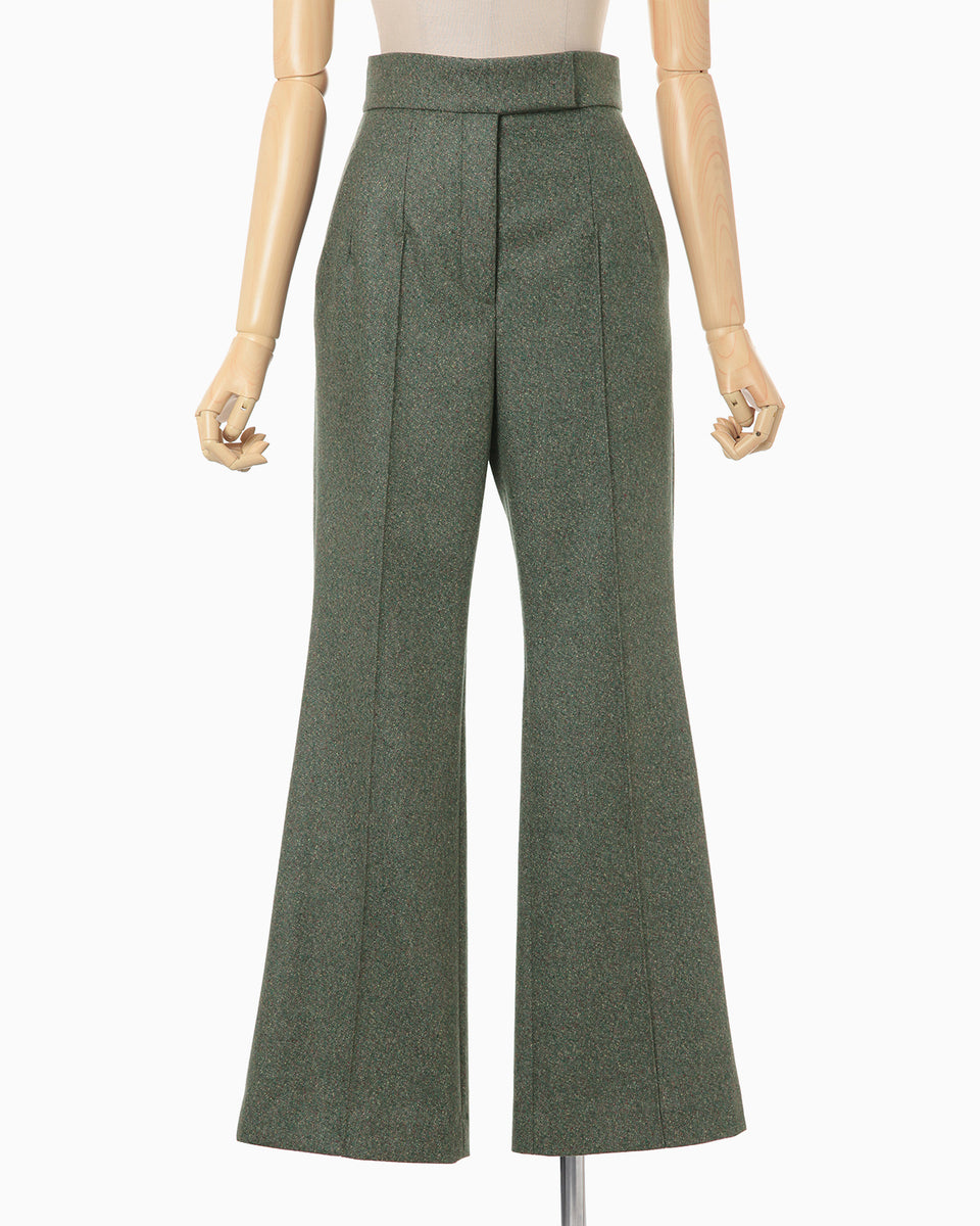 mame Melange Flannel Flared Trousers 3/L