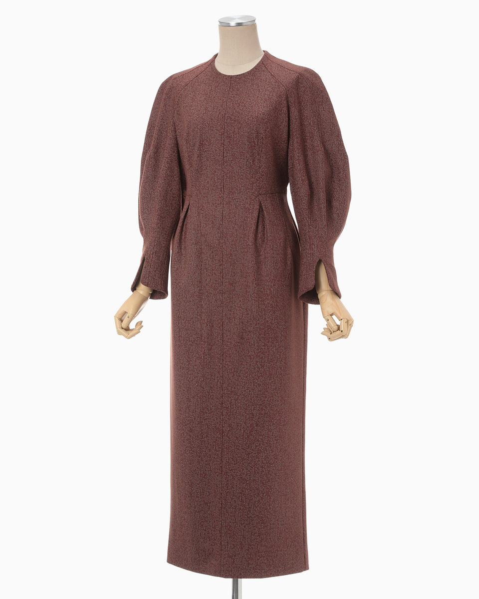 Wool Smooth I-Line Dress - brown - Mame Kurogouchi