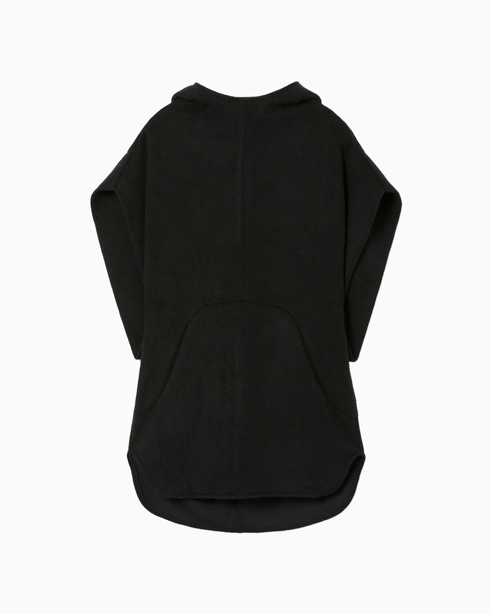 Sleeveless Knitted Hoodie - black - Mame Kurogouchi