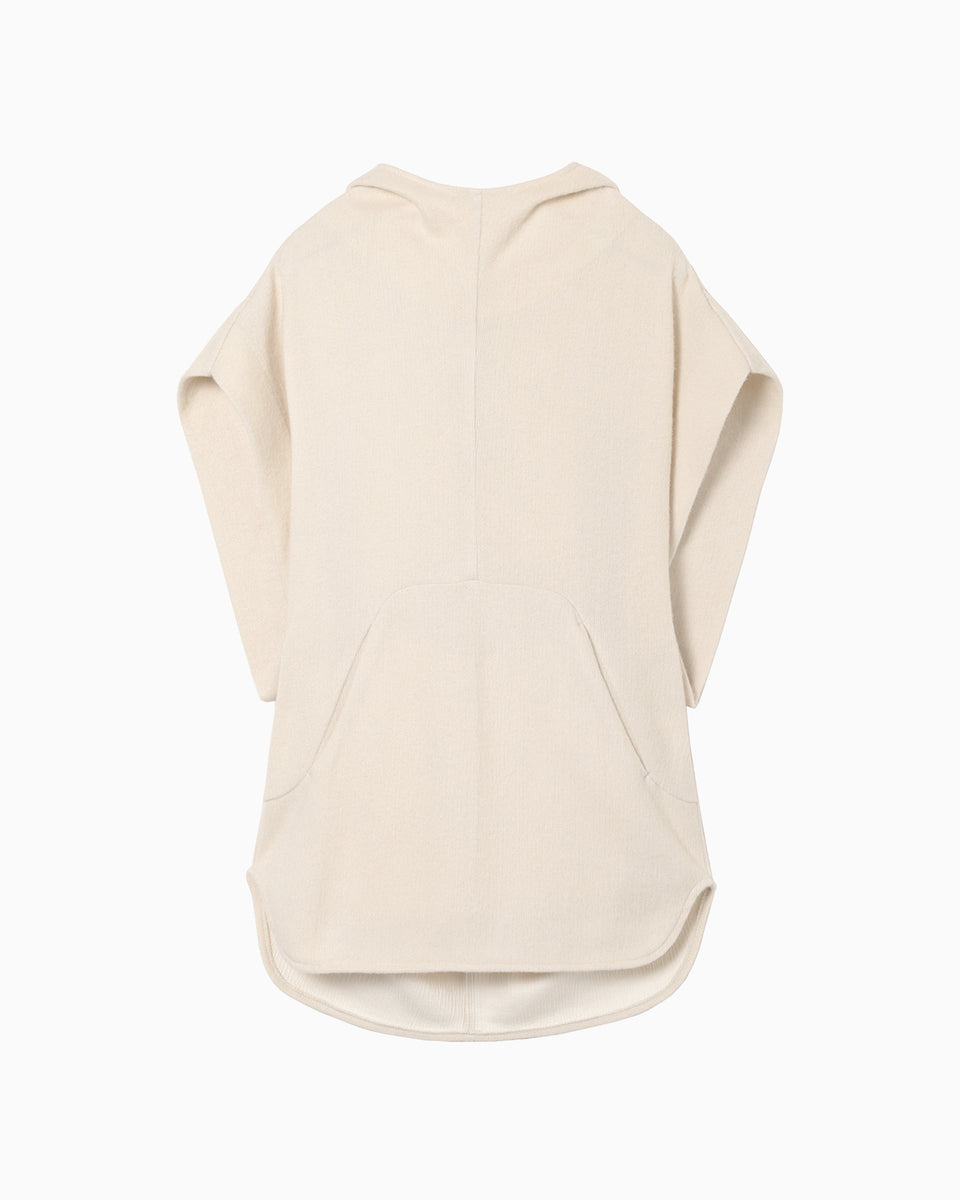 Sleeveless Knitted Hoodie - white - Mame Kurogouchi