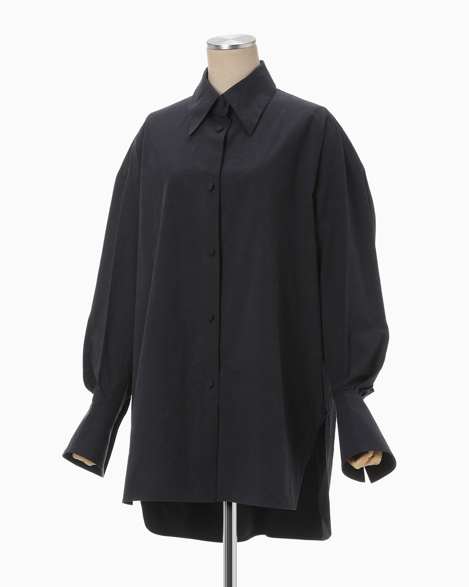 Nidom Cotton Oversized Shirt - navy - Mame Kurogouchi