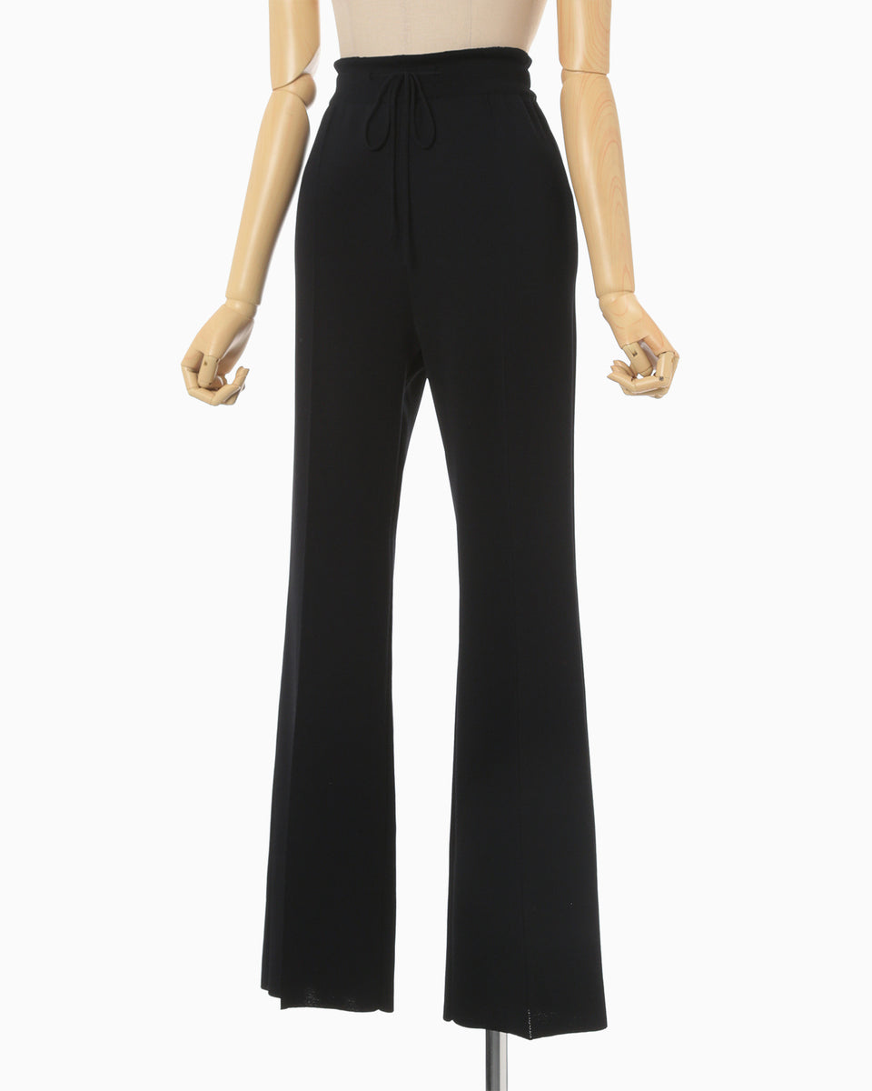 Milano Ribbed Drawstring Trousers - black - Mame Kurogouchi