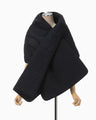 Silk Nylon Quilted Scarf - navy