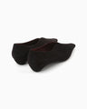 Curved Line Low Heel Suede Pumps - black