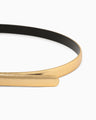 Cow Hide Leather Narrow Belt - gold