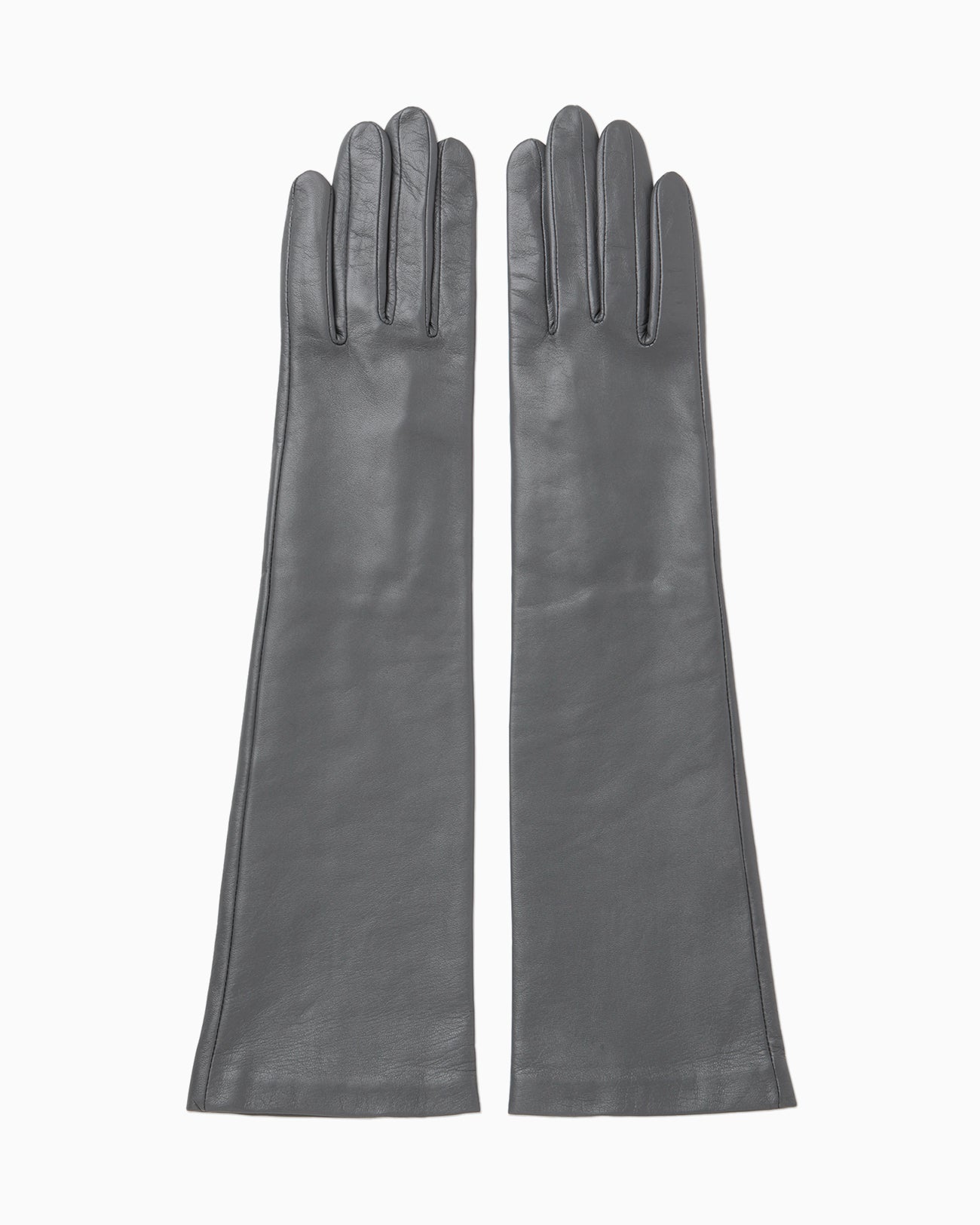 Leather Long Dress Gloves - grey