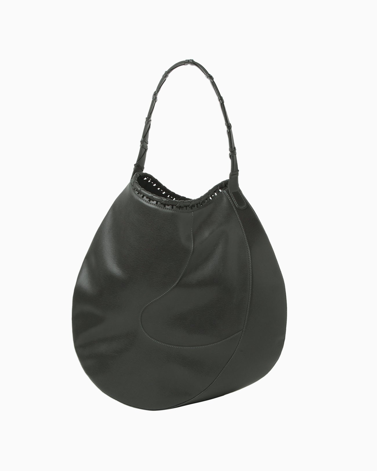 Synthetic Leather Asymmetrical Tote Bag - green