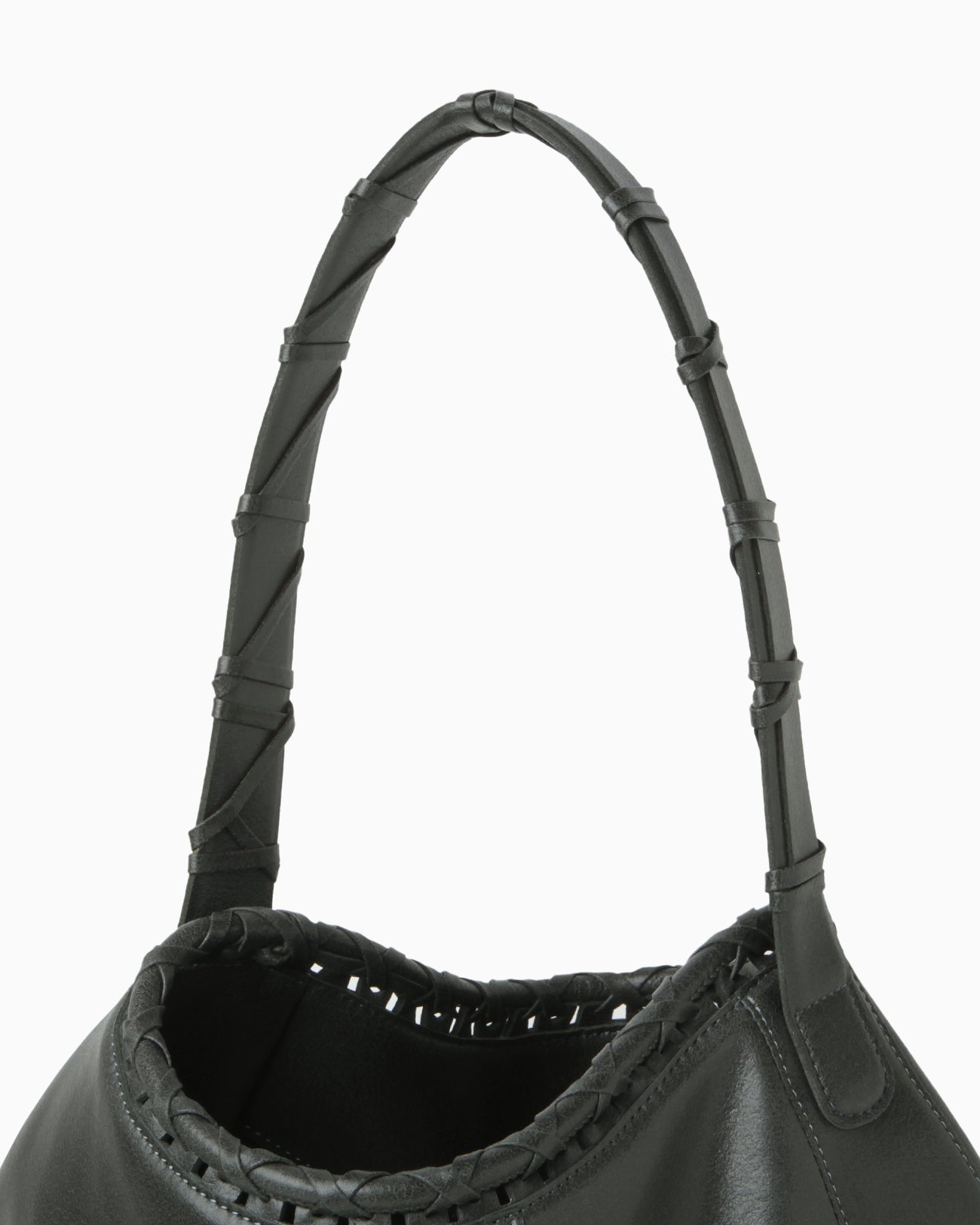 Synthetic Leather Asymmetrical Tote Bag - green