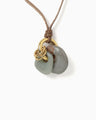 Handcrafted Pottery Necklace - grey