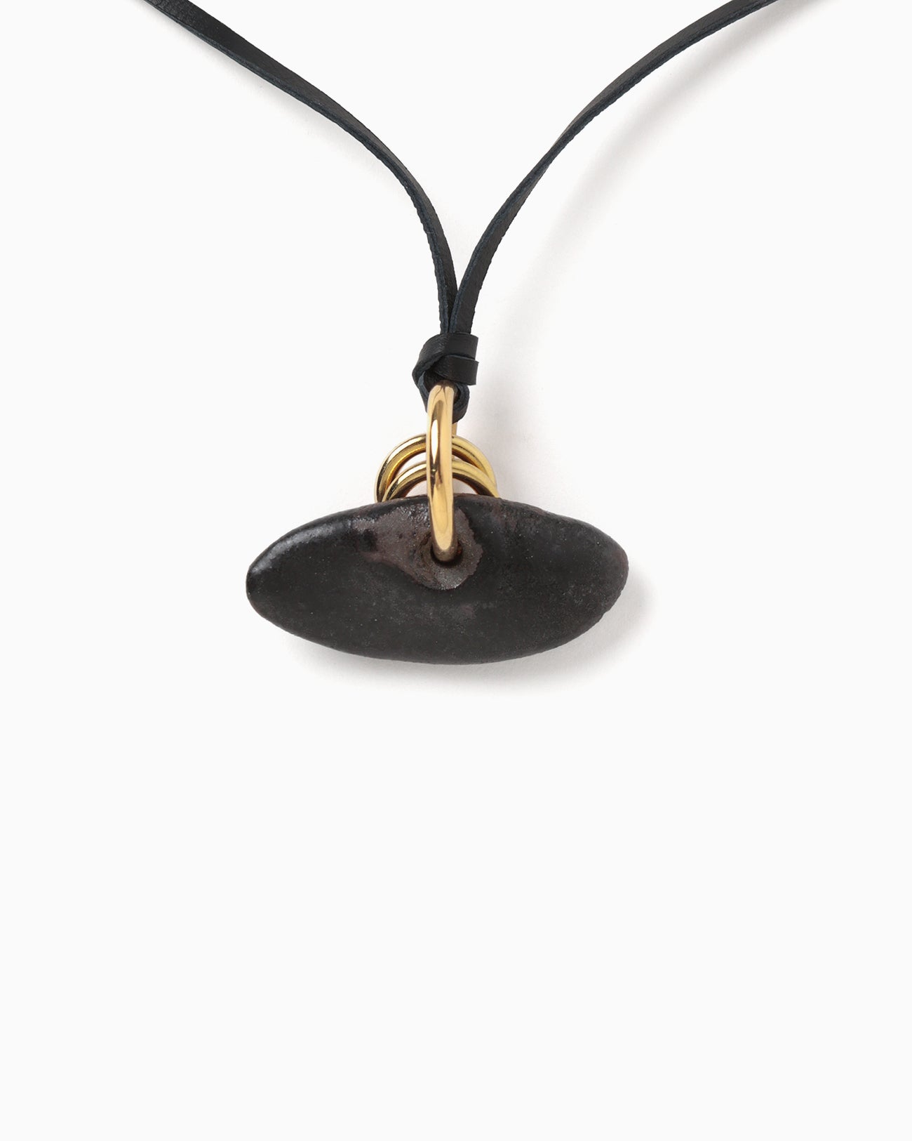 Handcrafted Pottery Necklace - black