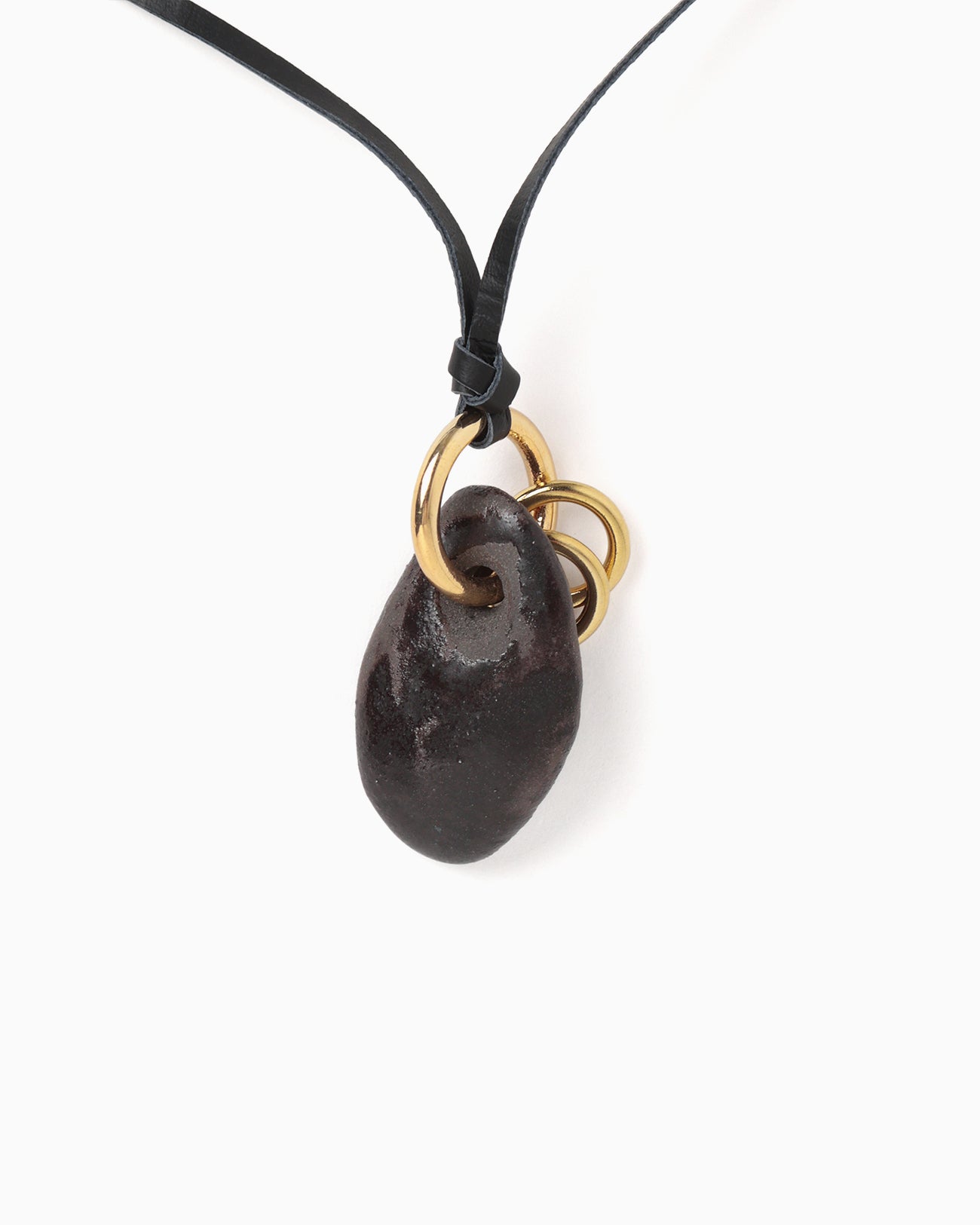 Handcrafted Pottery Necklace - black