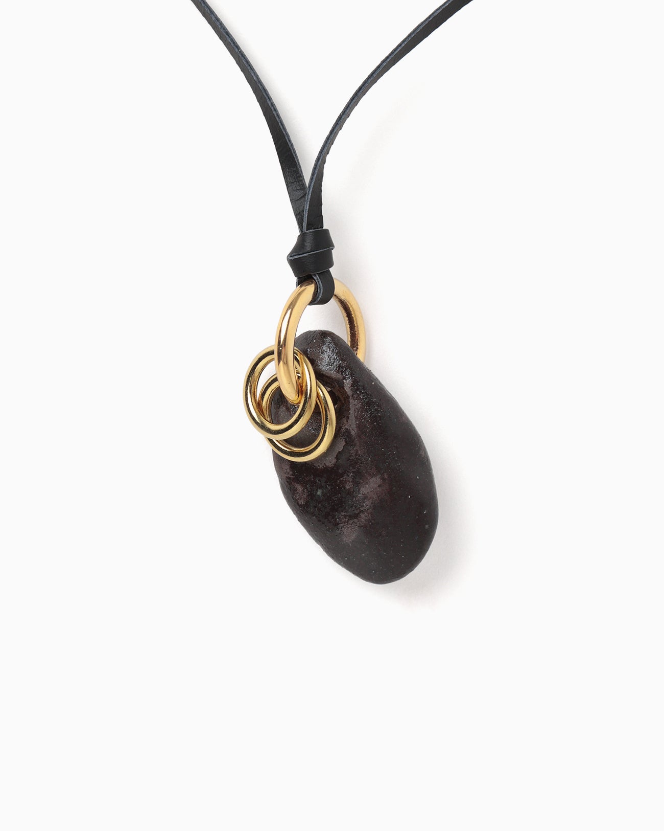 Handcrafted Pottery Necklace - black