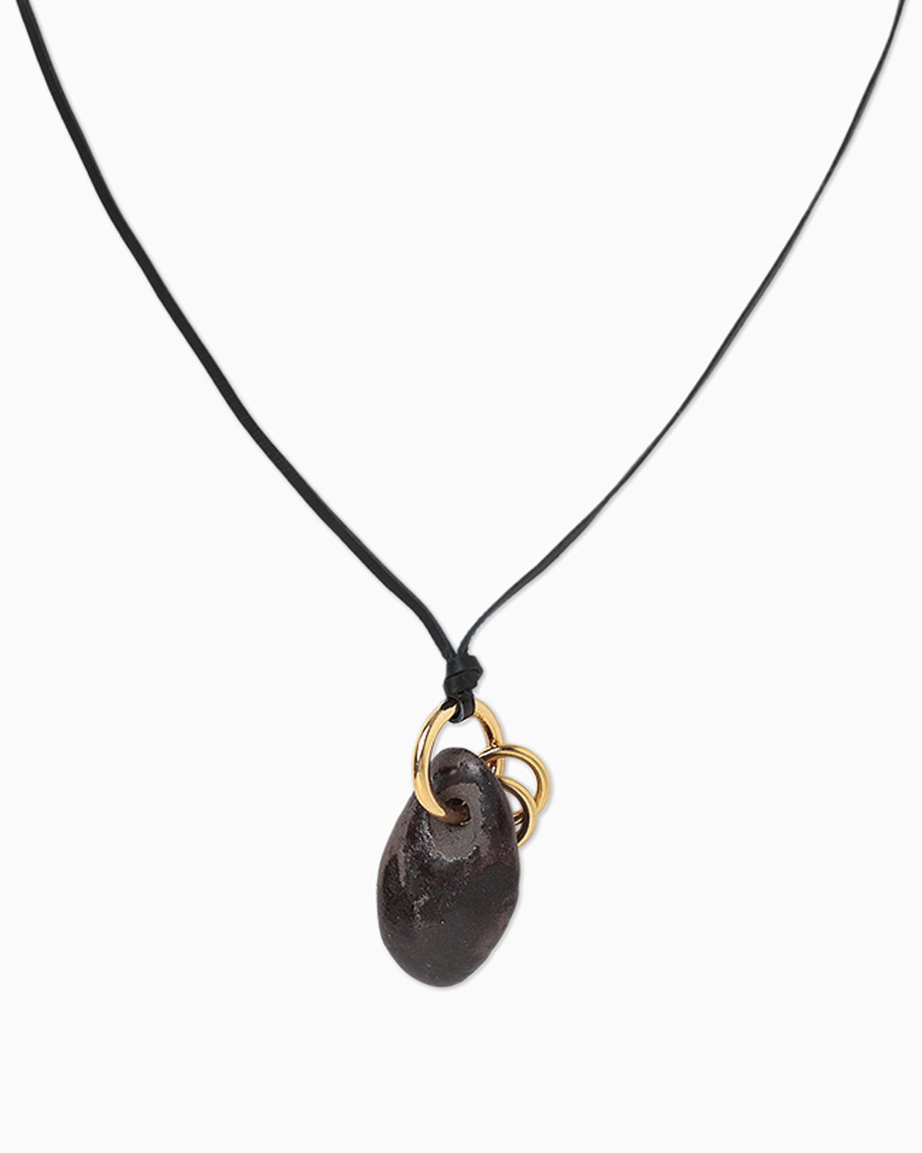 Handcrafted Pottery Necklace - black