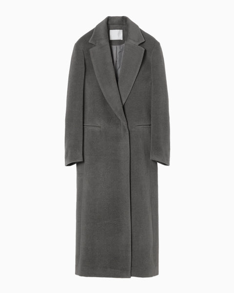 Beaver Finished Alpaca Wool Chester Coat - grey