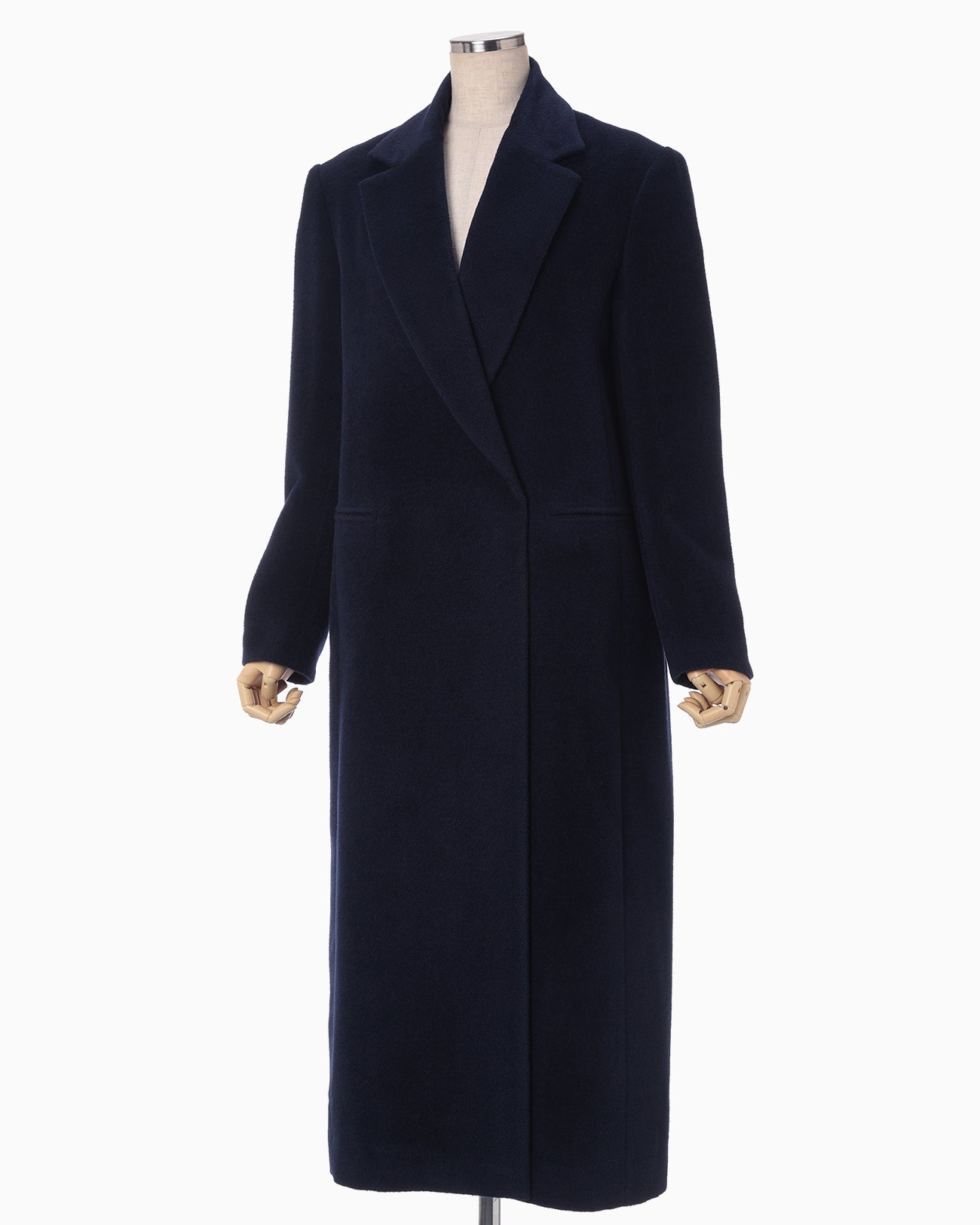 Beaver Finished Alpaca Wool Chester Coat - navy