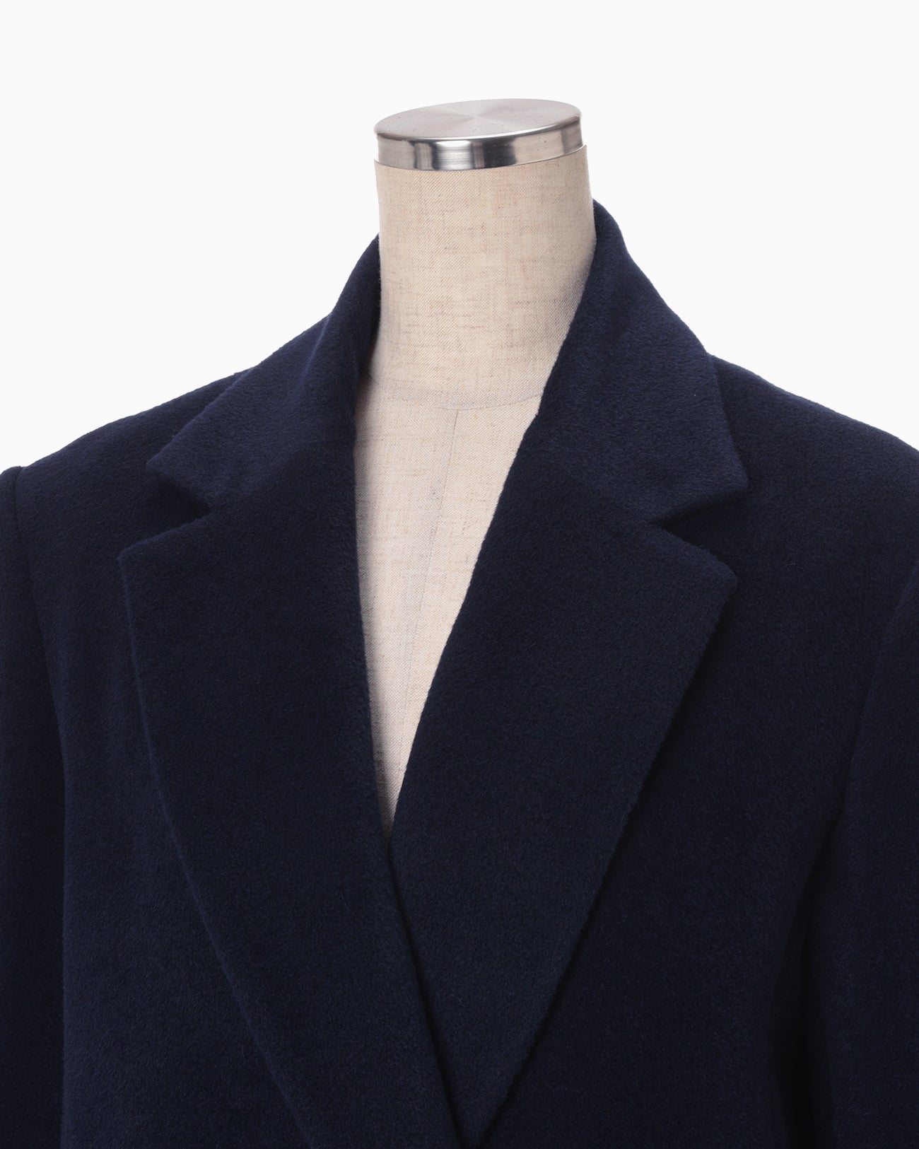 Beaver Finished Alpaca Wool Chester Coat - navy