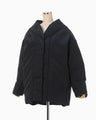 Silk Nylon Rounded Down Jacket - navy