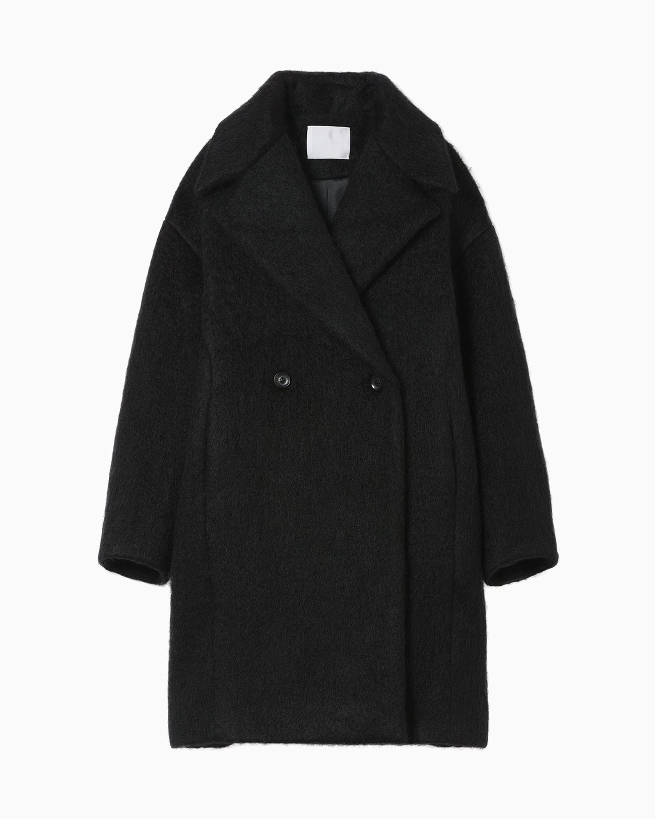 Gradient Dye Mohair Double-Breasted Coat - black