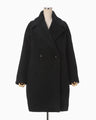 Gradient Dye Mohair Double-Breasted Coat - black