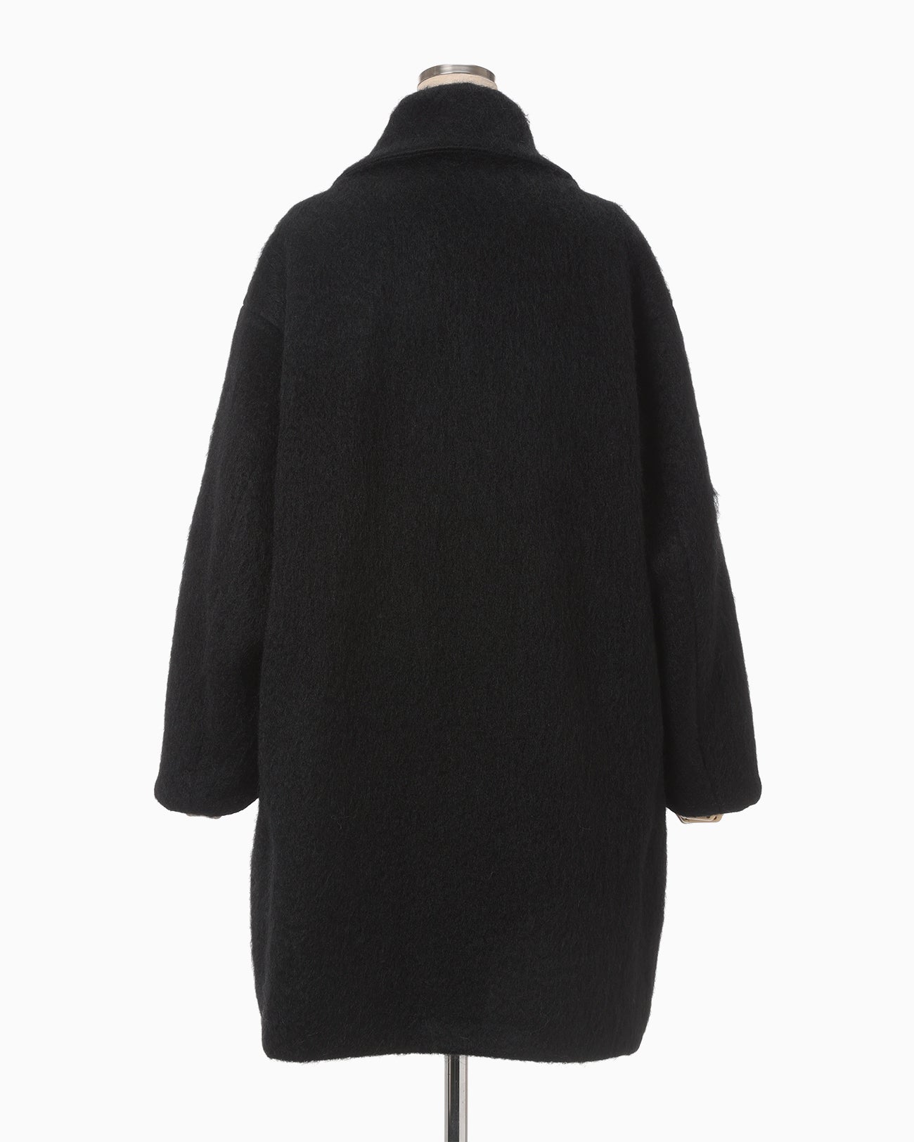 Gradient Dye Mohair Double-Breasted Coat - black