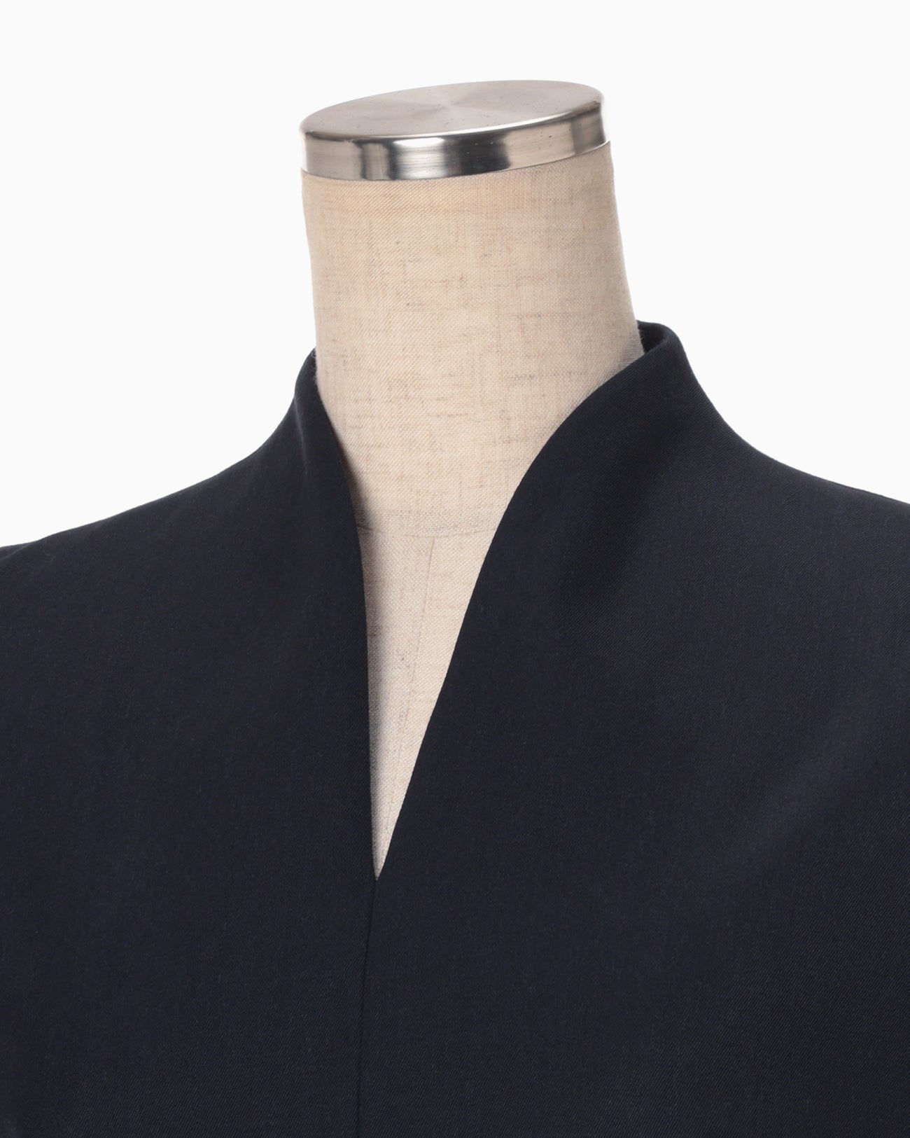 Light Wool Max Gabadine V-Neck Dress - navy