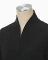 Acetate Polyester Collarless Short Jacket - black