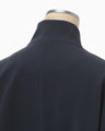 Acetate Polyester Collarless Short Jacket - navy