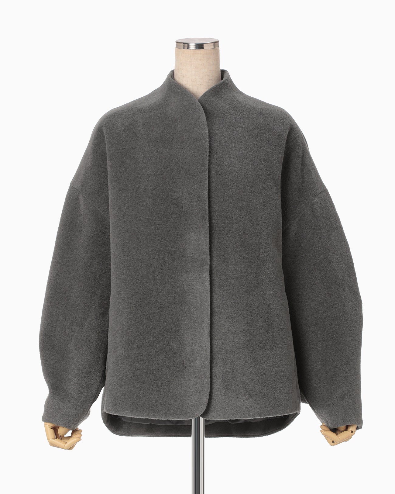 Beaver Finished Alpaca Wool Blouson - grey