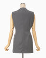 Light Wool Max Gabadine Mao Collar Vest - grey