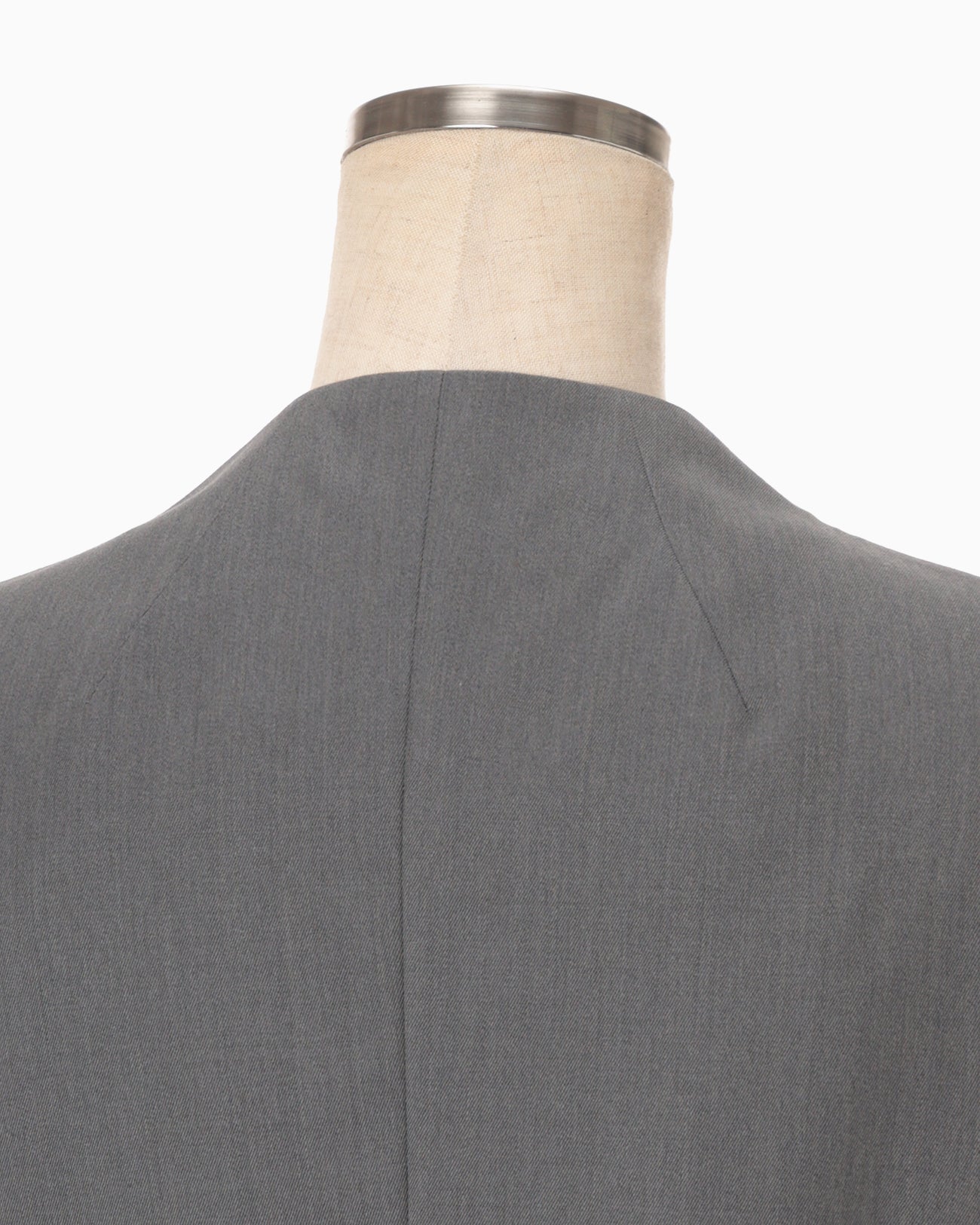 Light Wool Max Gabadine Mao Collar Vest - grey