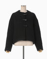 Gradient Dye Mohair Cropped Coat - black