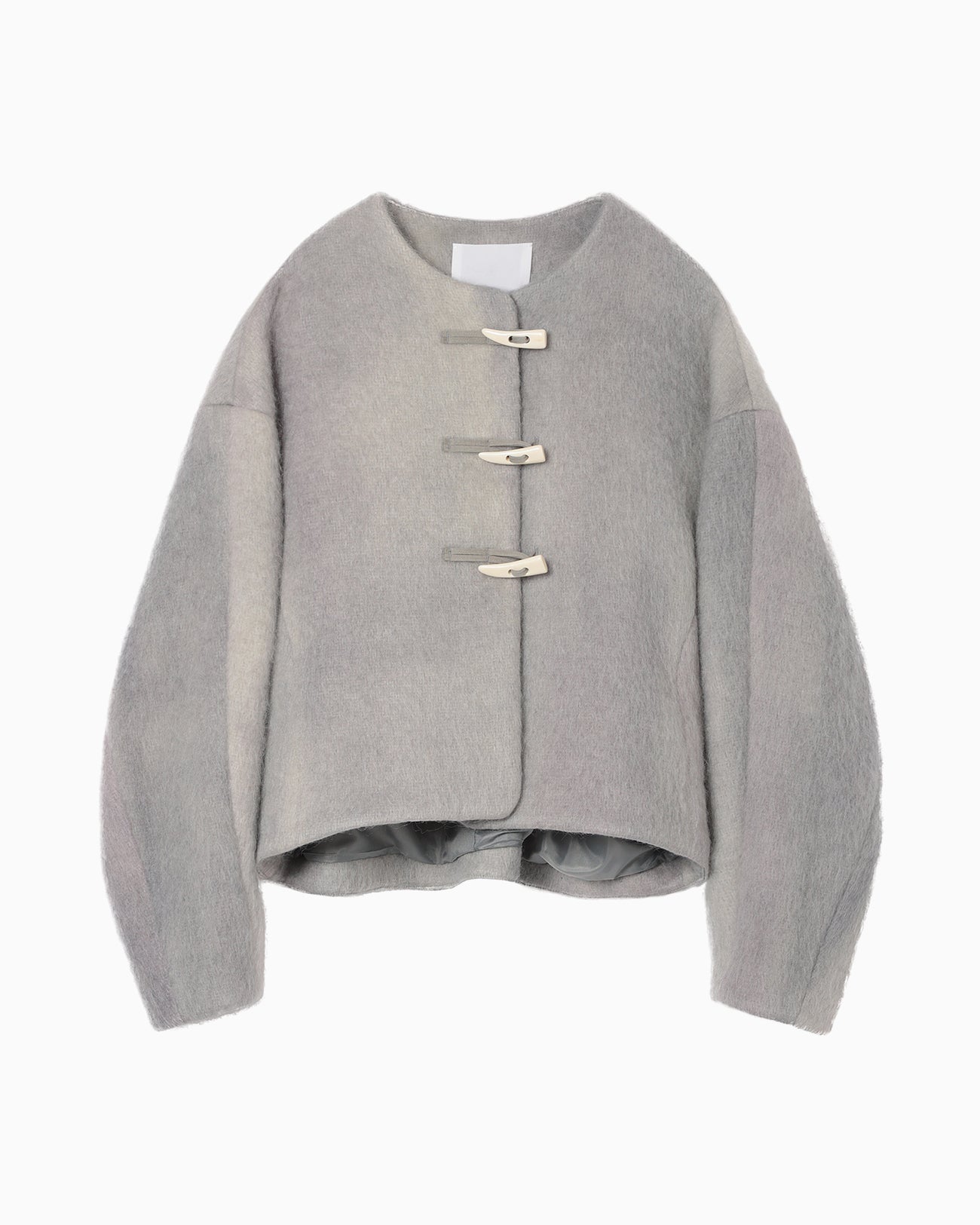 Gradient Dye Mohair Cropped Coat - grey