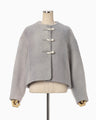 Gradient Dye Mohair Cropped Coat - grey