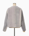 Gradient Dye Mohair Cropped Coat - grey