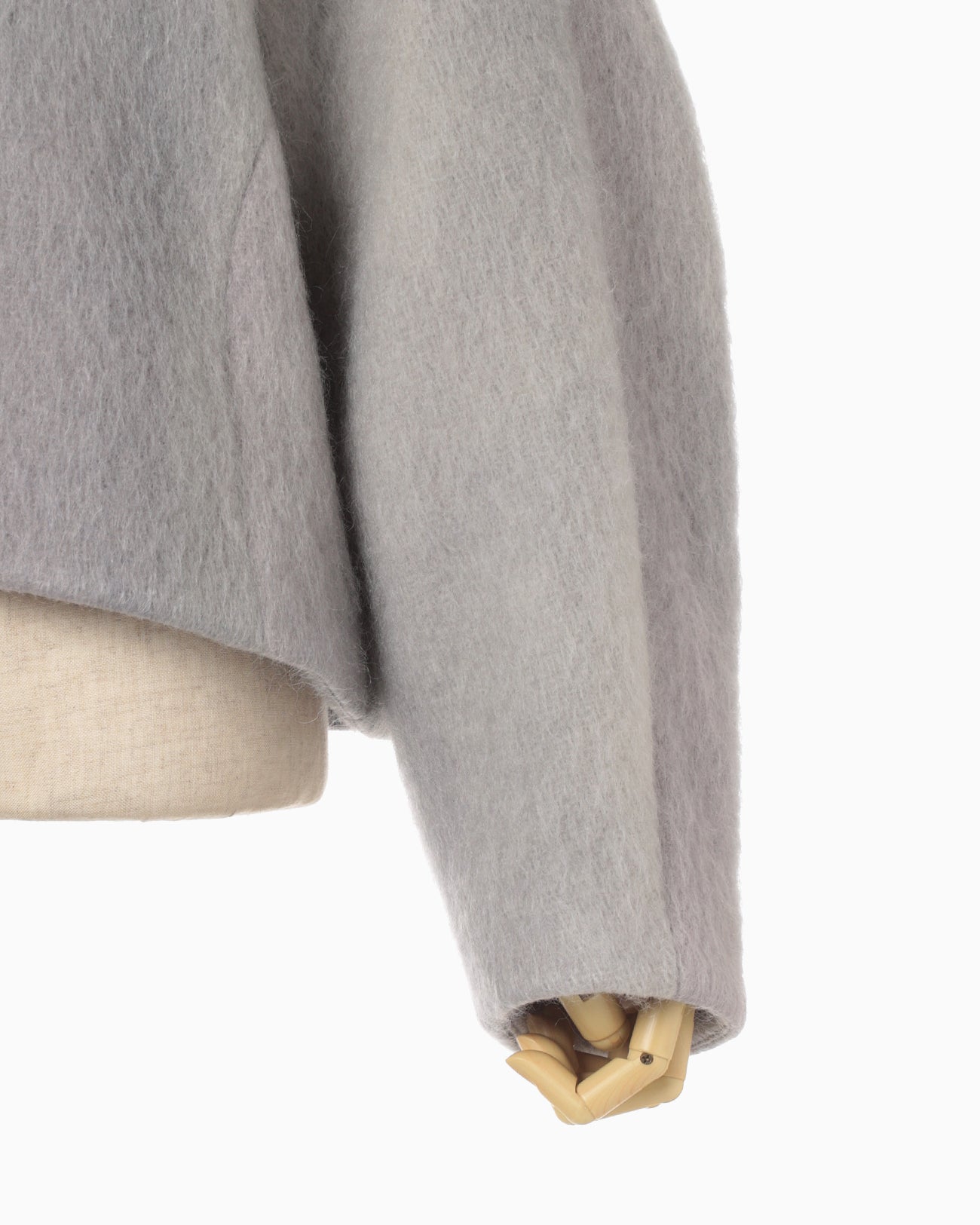 Gradient Dye Mohair Cropped Coat - grey