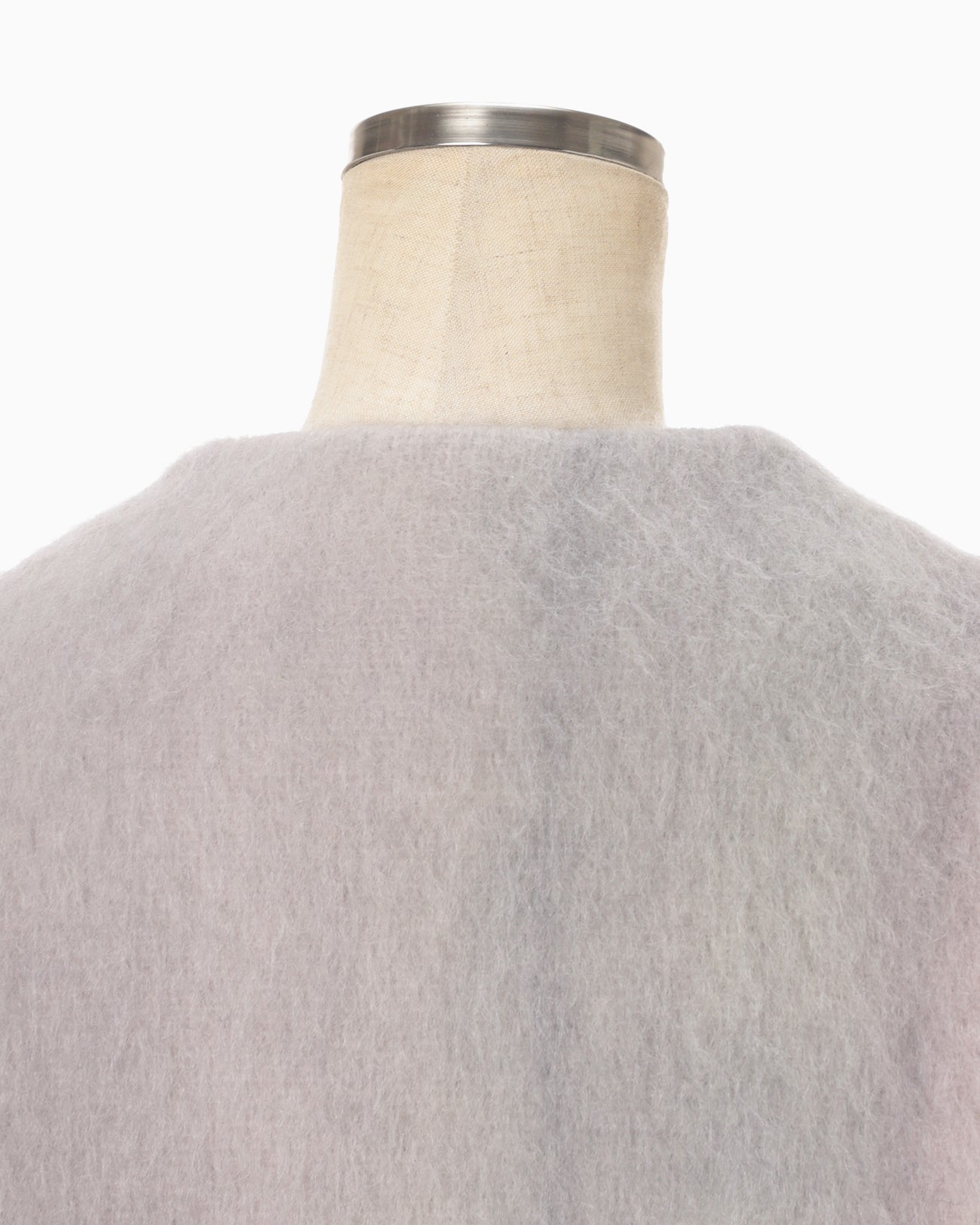 Gradient Dye Mohair Cropped Coat - grey