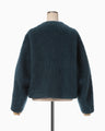 Gradient Dye Mohair Cropped Coat - navy