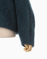 Gradient Dye Mohair Cropped Coat - navy