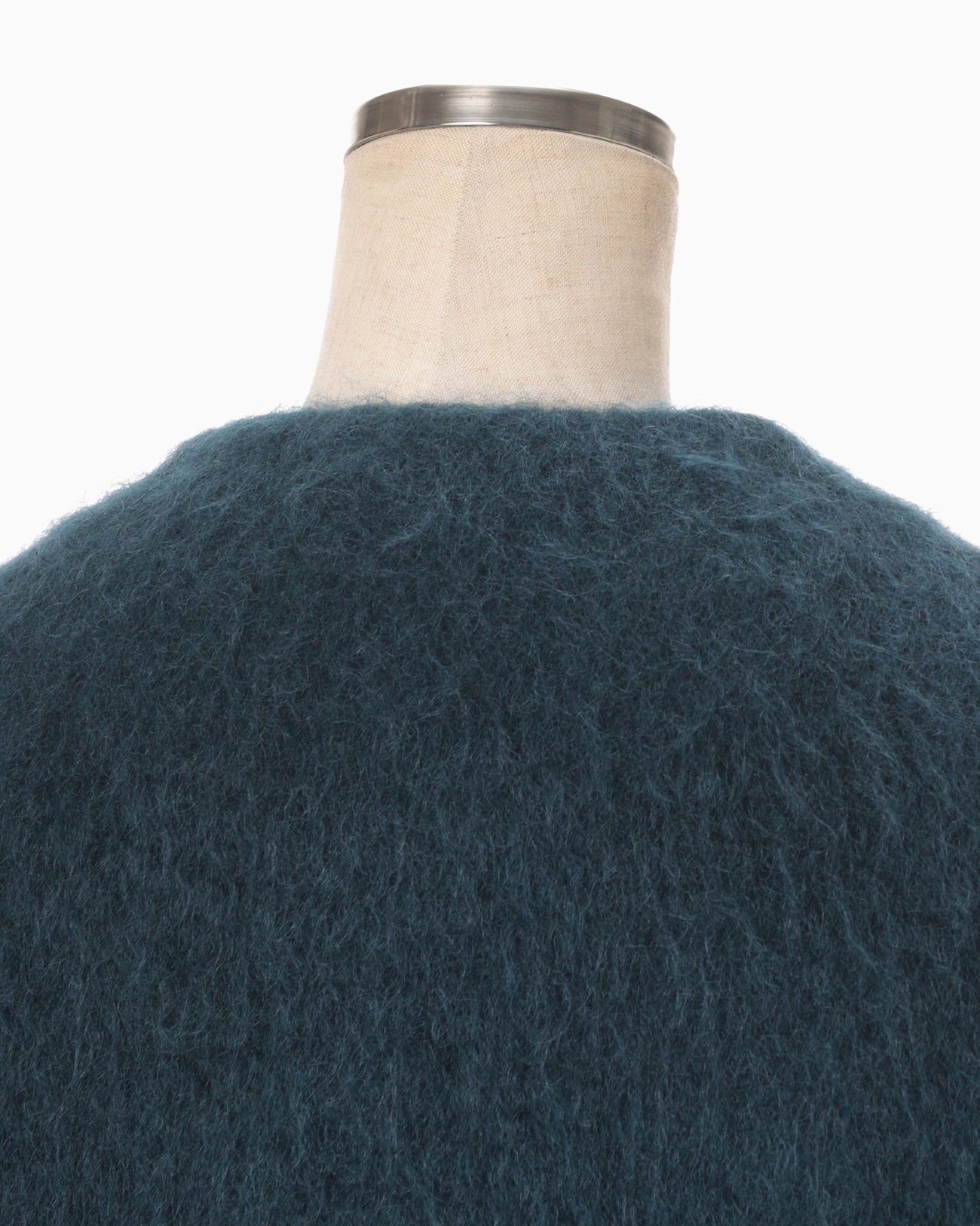 Gradient Dye Mohair Cropped Coat - navy