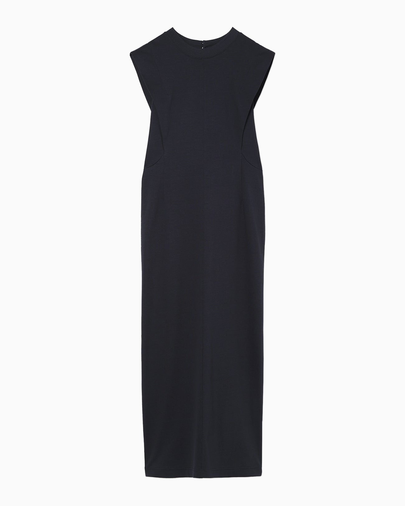 Cotton Jersey Sleeveless Dress - navy