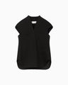 Cotton Jersey French Sleeve Top - black