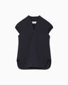 Cotton Jersey French Sleeve Top - navy