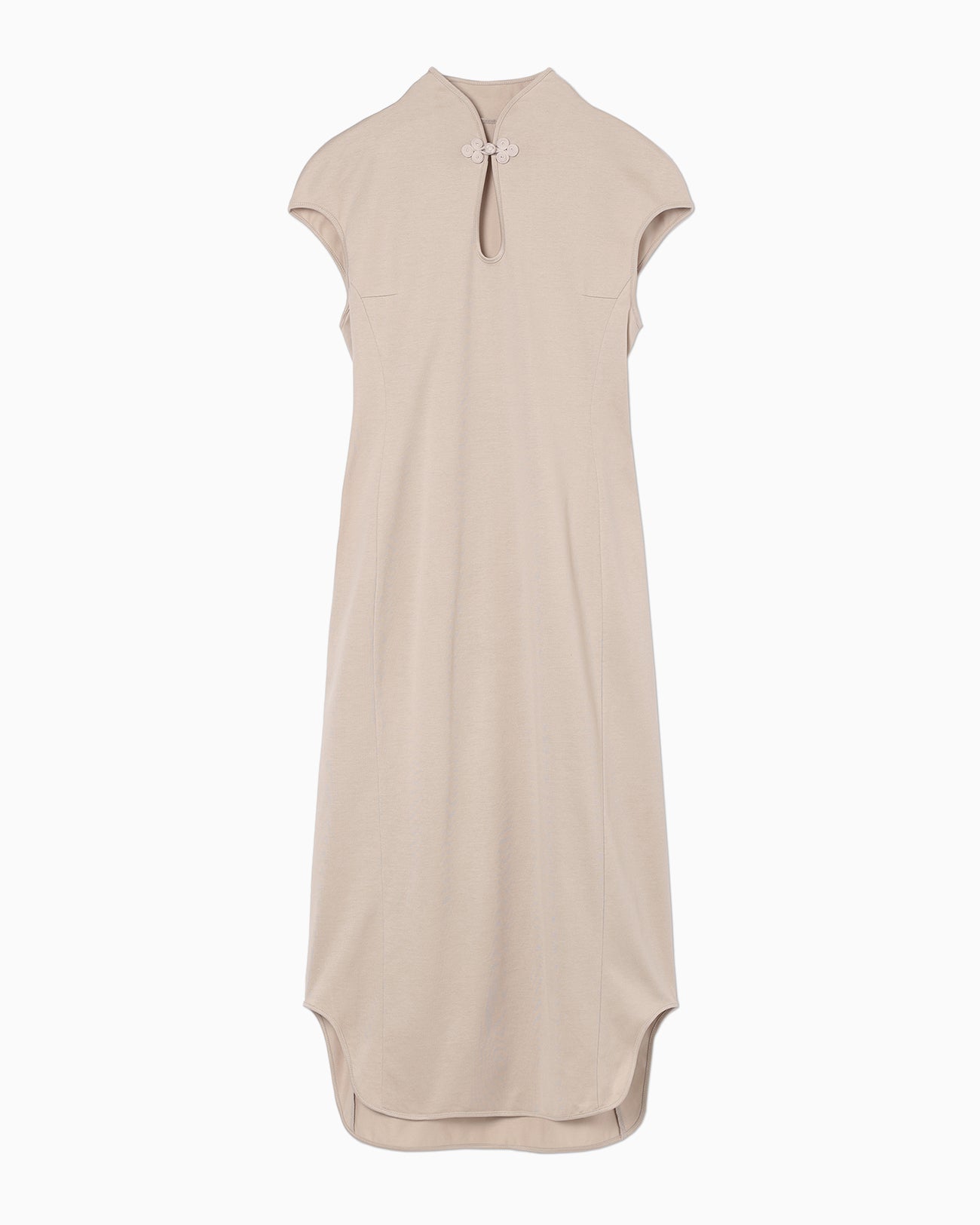 Suvin Cotton French Sleeve Jersey Dress - beige