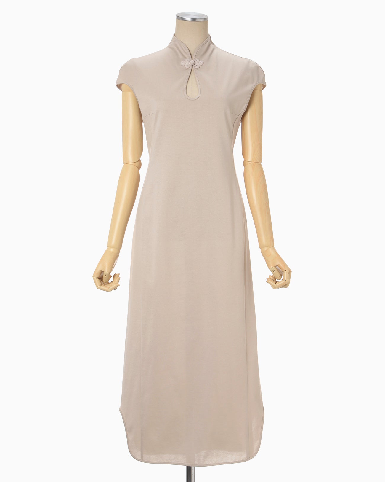 Suvin Cotton French Sleeve Jersey Dress - beige