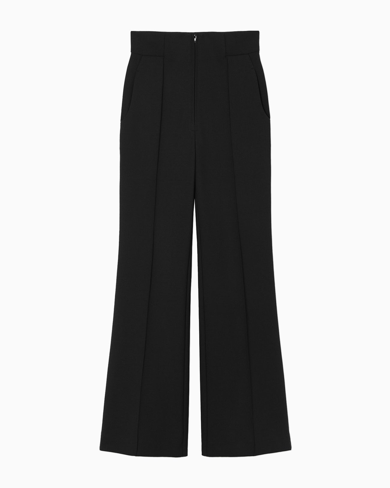 Double Jersey Flared Trousers - black