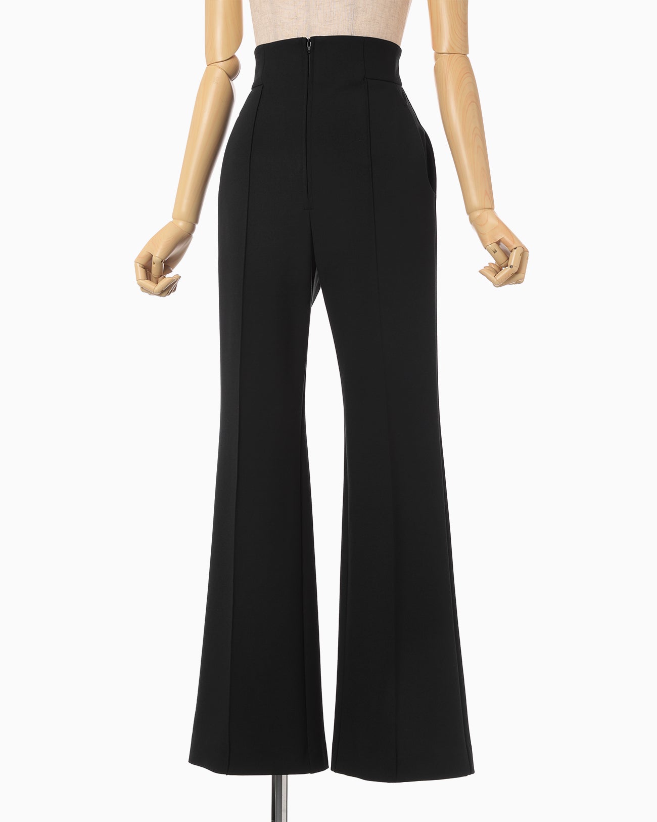 Double Jersey Flared Trousers - black