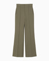 Double Jersey Flared Trousers - khaki